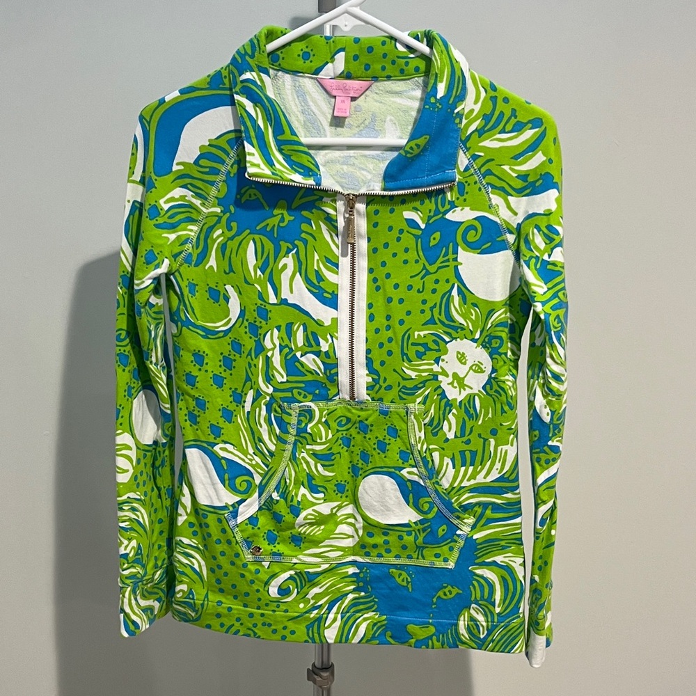 Lilly Pulitzer Colorful Pullover with Green and Blue Patterns